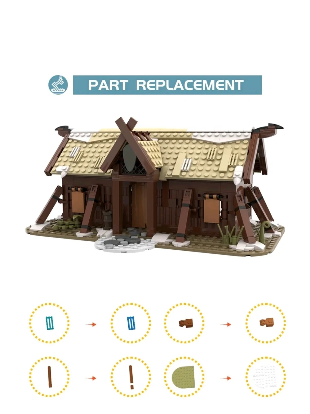 MOC House Toy Village Medieval Architecture Collection Model Building Blocks Set
